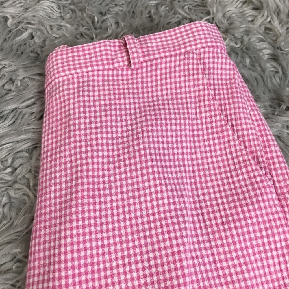 Pink Gingham Capri Pants | Coastal Preppy Resort Golf Cottagecore Alfred Dunner - Picture 8 of 8
